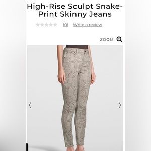 White House Black Market Sz 30 Sculpt High Rise Snake Skin Skinny Jeans
